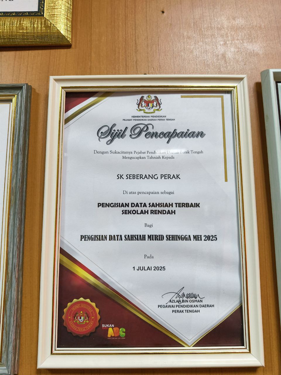 Pengisian Data Sahsiah Terbaik Sekolah Rendah